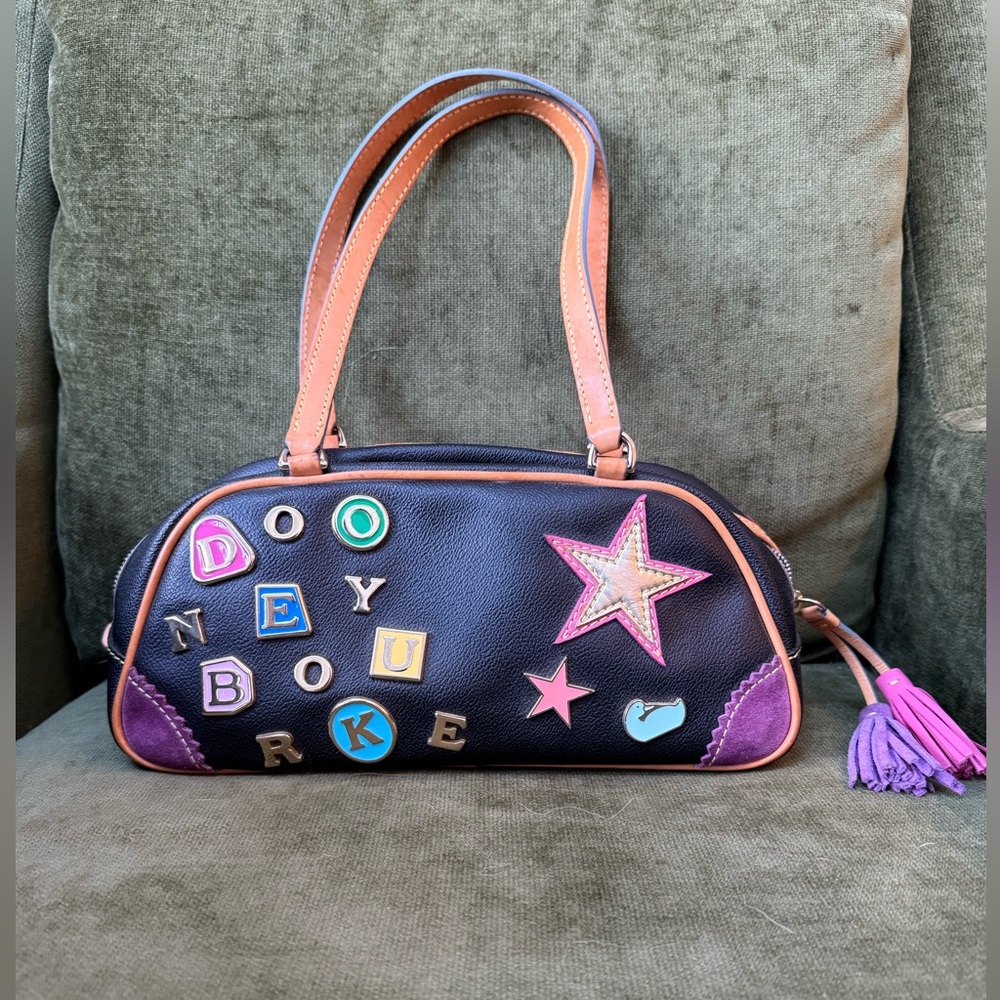Dooney & Bourke Y2K Black and Pink Shoulder/Bowler Bag